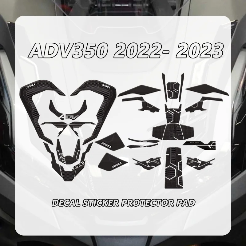 For HONDA ADV 350 ADV350 avd350 2022-2024 Motorcycle Front Rear Whole Car Fule Tank Pad Fairing Stickers 3D Gel Decor Decals Kit motorcycle off road fuel tank sticker whole car decal waterproof fairing paper stickers for honda crf250l crf 250 l 250l