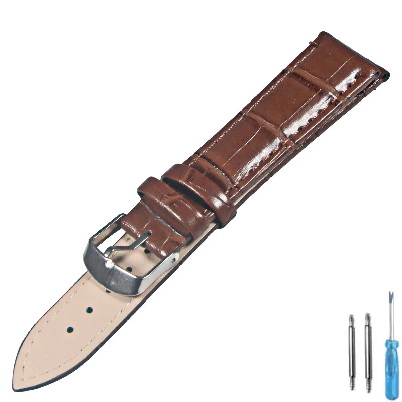 Genuine Leather Universal Watchband - Elegant Replacement Strap