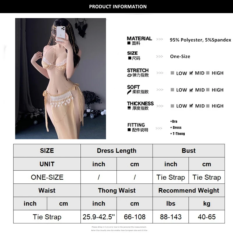 Porn Women Sexy Lingerie Dress Exotic Tribal Princess Three-Point See-Through Lace-Up Piece Half-Skrt Uniform Exotic Set
