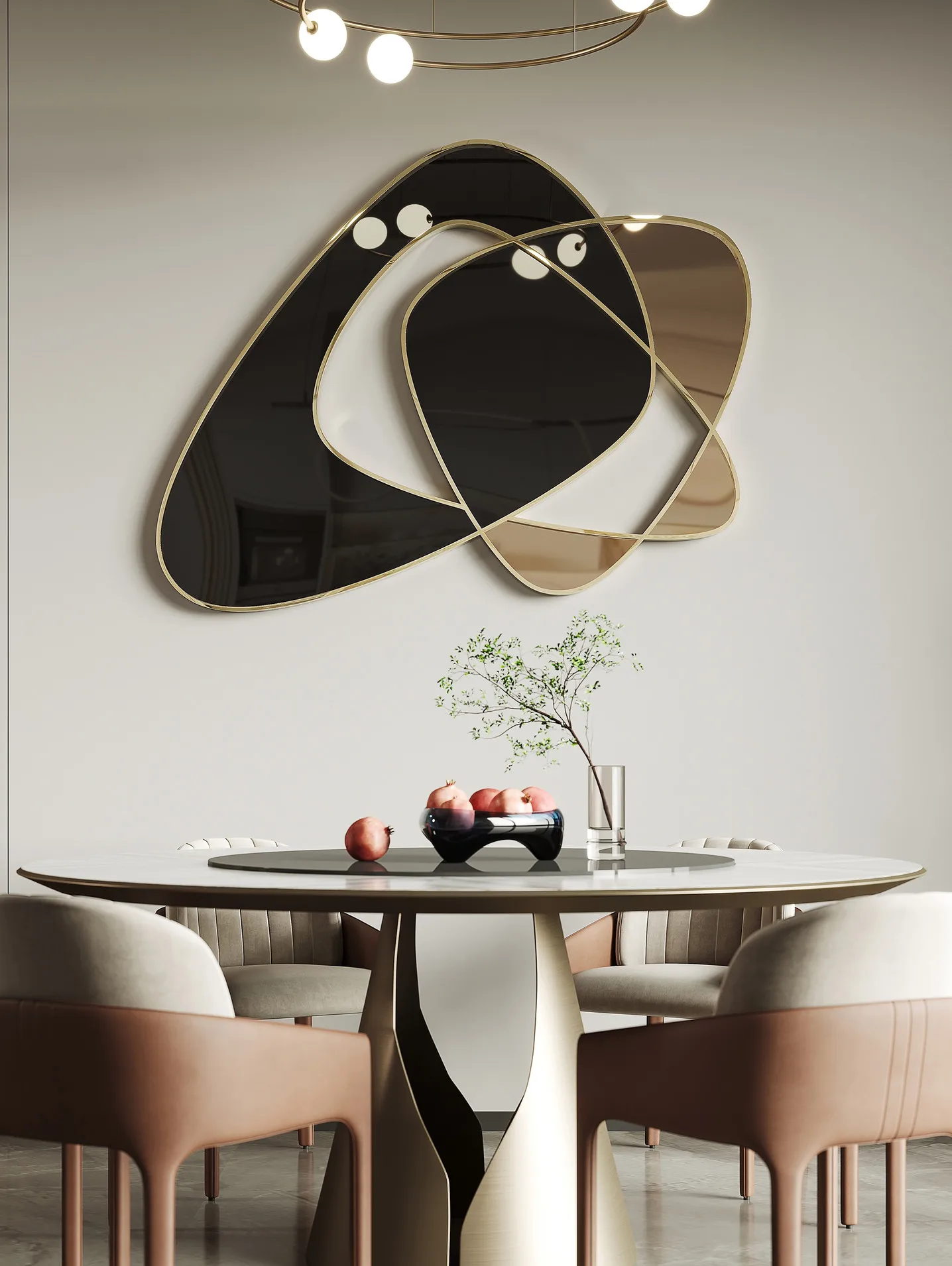 

Italian Light Luxury Living Room Wall Decoration Pendant Sofa Background Wall Metal Jewelry High end Restaurant Stainless Steel