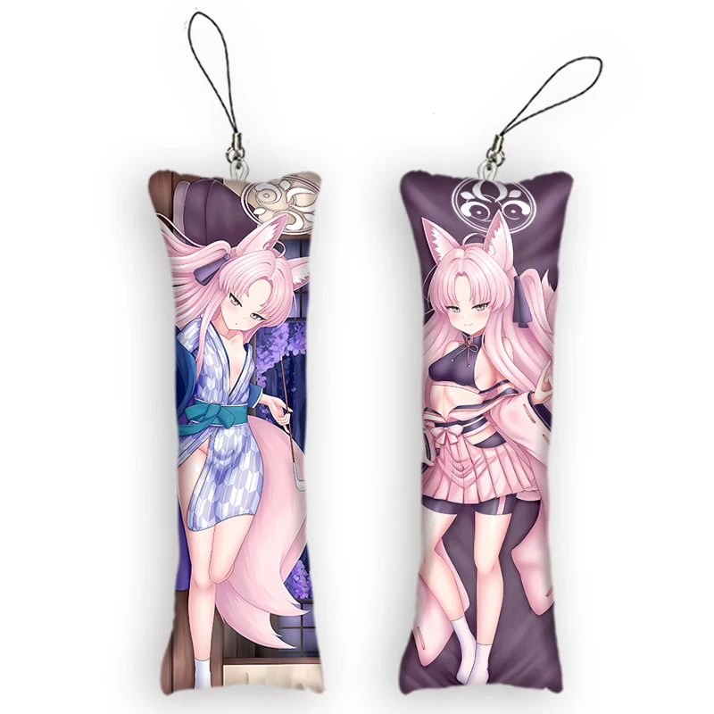 

Kuzuha Sexy Anime Pendant Key Chain Mini Dakimakura Blue Archive Kawaii Accessories Small Pillow Bag Otaku Keyring Pendants Gift