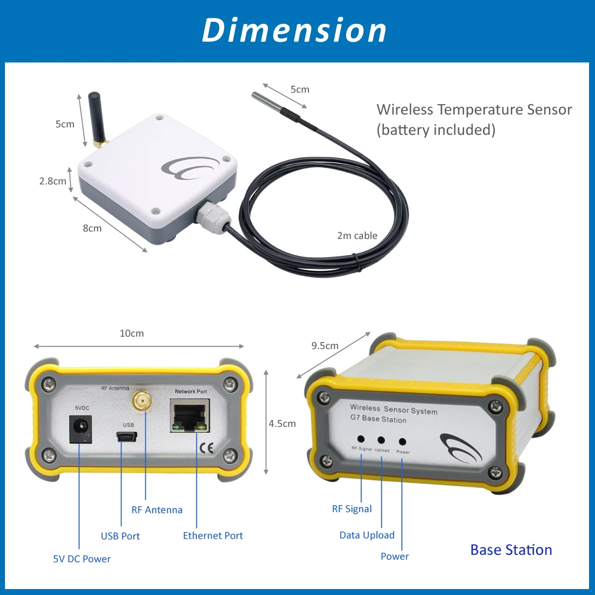 wireless distance 1200m 2 Sets temperature data logger wireless sensors ...