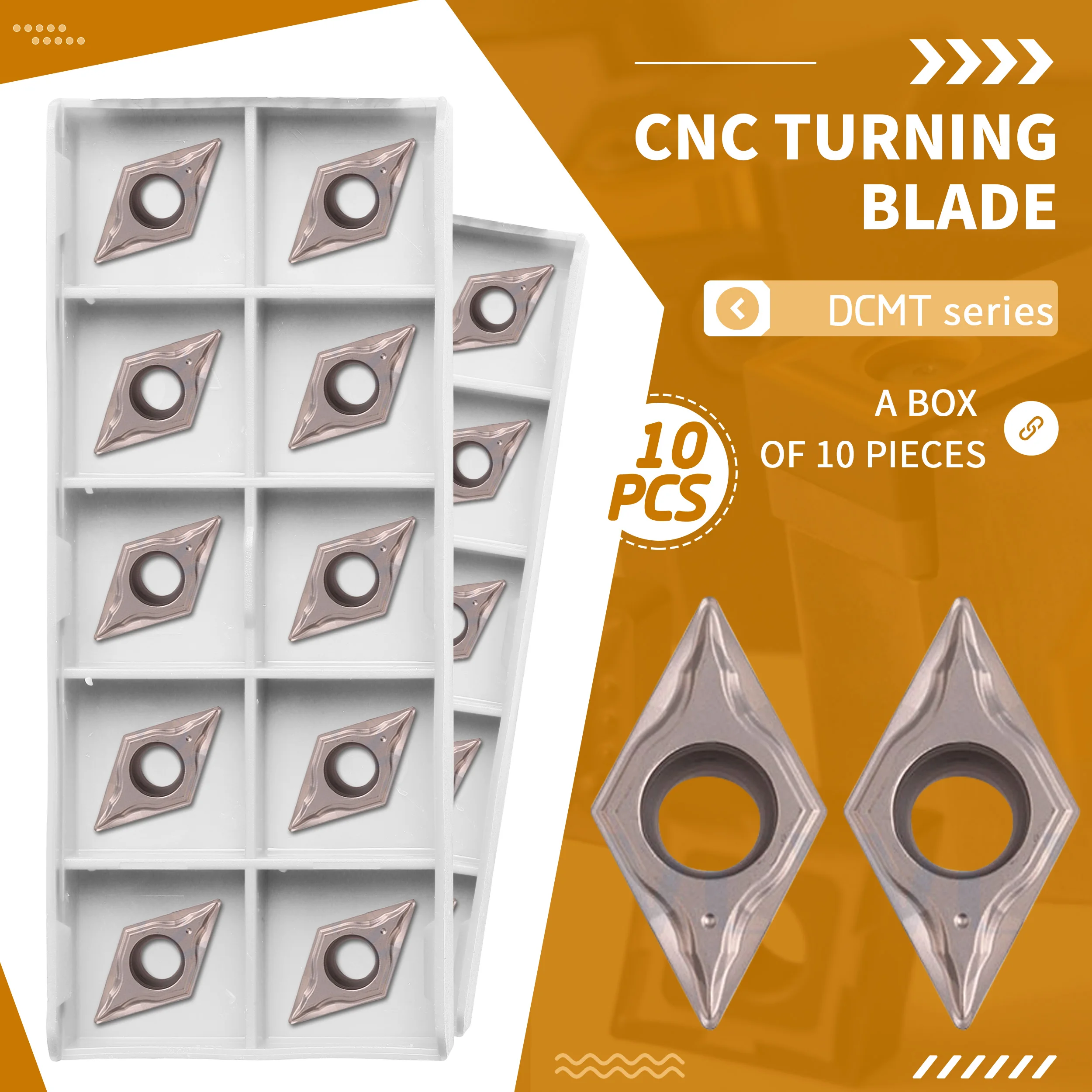 

DCMT11T304-FG NK60 DCMT11T304-HQ CNC Lathe Carbide Insert Positive Rake Angle Internal Turning Tool Finish Cutting Durable Blade