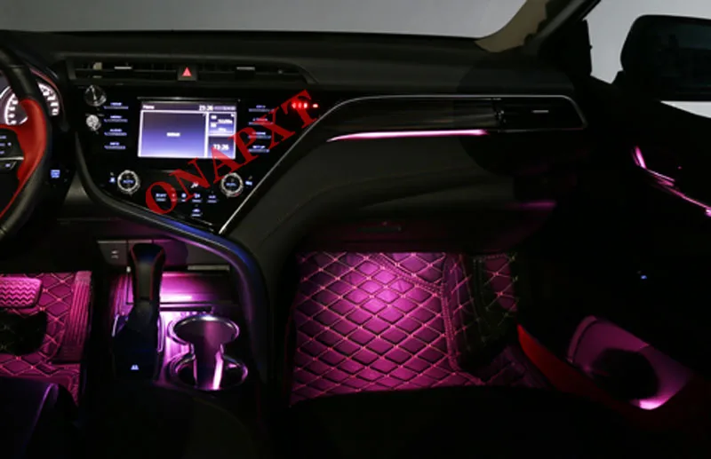 For Toyota Camry 2018-2022 Button And App Control Decorative Ambient Light 64-Color Set Atmosphere Lamp illuminated LED strip