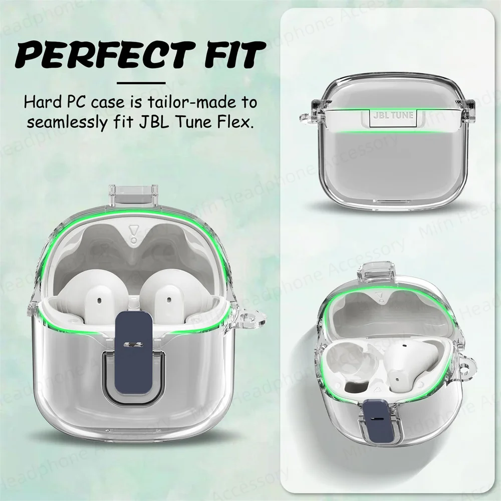 Per Jbl Tune Flex Cover Per Auricolari Wireless Con Guscio Rigido Trasparente In Tinta Unita Per Jbl Tune Flex Con Custodia Per Auricolari Bluetooth C