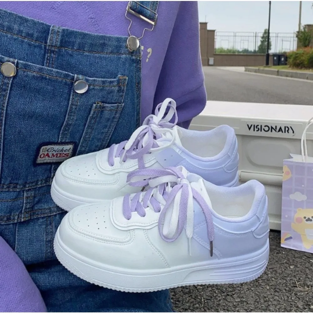 Tennis Sneakers Woman Spring Autumn Sports Board Shoes Fashion Comfort Colorful Casual Academy Style Little White Shoes Female 4