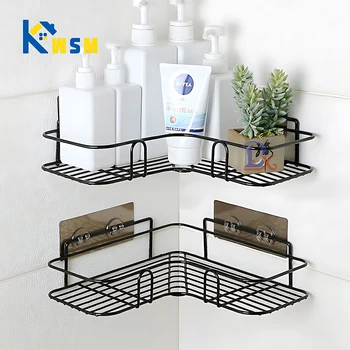 욕실 금속 선반 노드릴 금속 코너 선반, 샤워 보관 선반 브래킷, 욕실 액세서리, 정리함 샴푸 선반, 1 개, 2 개