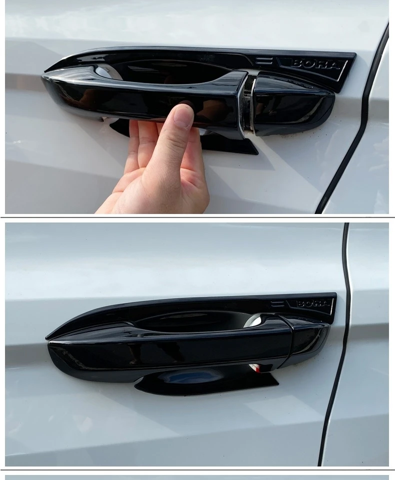 for Citroen Berlingo K9 2019 2020 2021 2022 Peugeot Partner Rifter Gloss  Black Outer Door Handle Cover Stickers Car Accessories