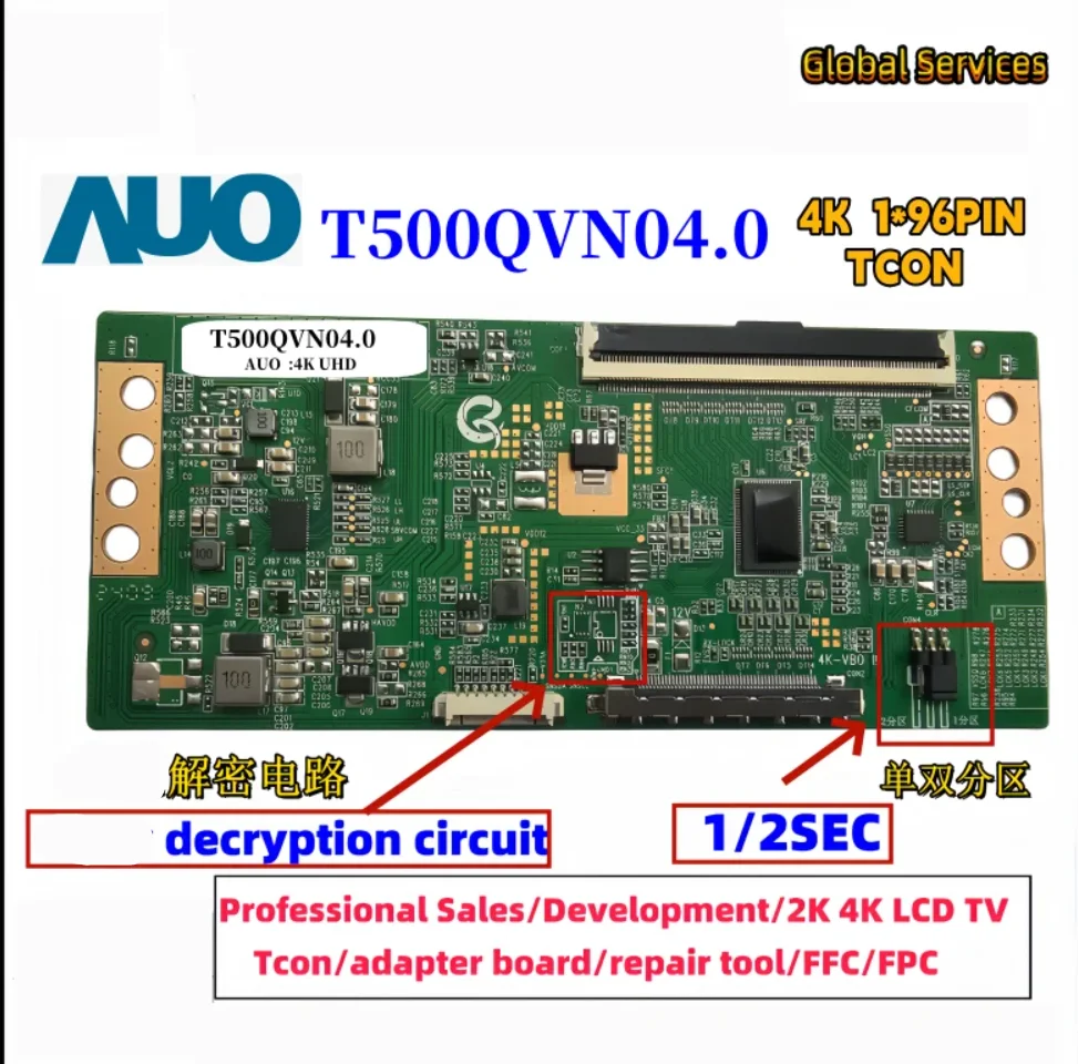 

Новая модернизированная логическая плата AUO 4K T500QVN04.0 tcon, регулировка одной и двойной перегородки для расшифровки