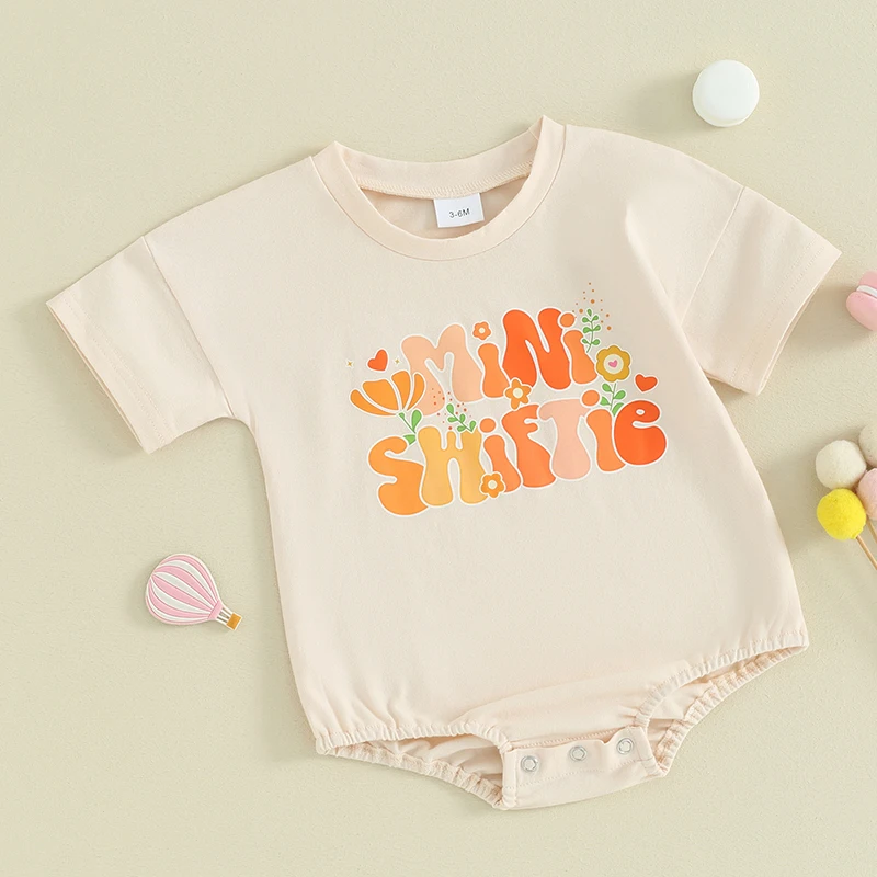 

VSQWLZT Infant Baby Girl Fall Winter Outfits Long Sleeve Romper Letter Floral Bodysuit Oversized