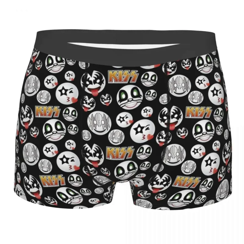 

Custom Cute Kiss Band Pattern Underwear Men Breathable Rock And Roll Boxer Briefs Shorts Panties Soft Sexy Underpants For Male