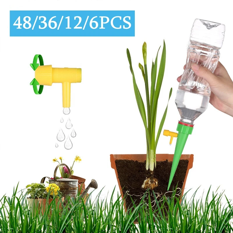 Sistema De Riego Por Goteo Automático Kits De Puntas De Gotero Para Macetas  Irrigación Herramientas Para Plantas Y Flores En Maceta De Jardín  48/36/12/6 Piezas - AliExpress