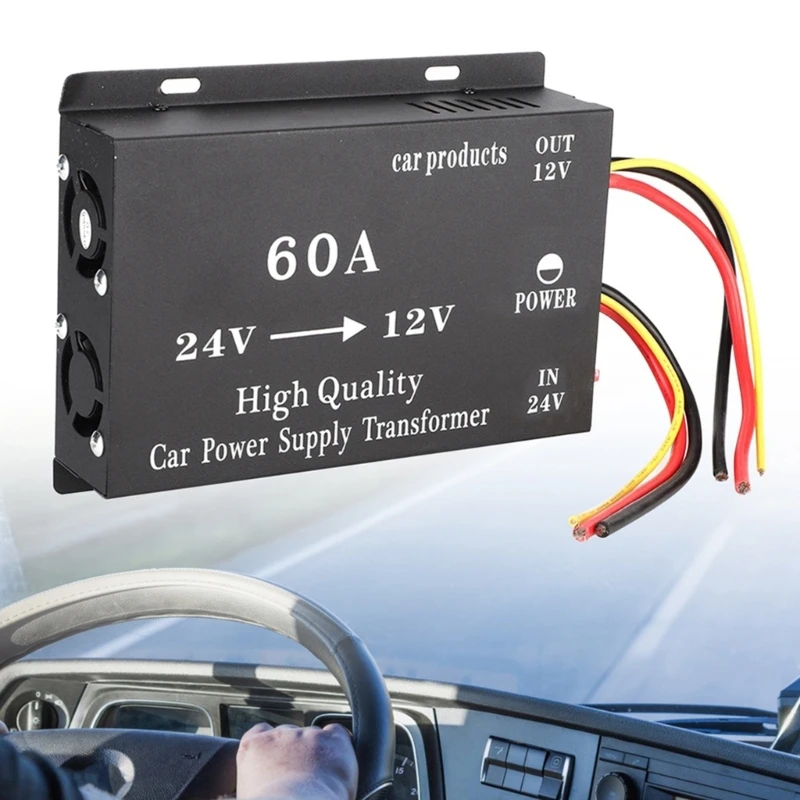 Truck Sound Power Adapter Reducer 24V To 12V Waterproof for Long Distance Driver Step Down Converter Regulator