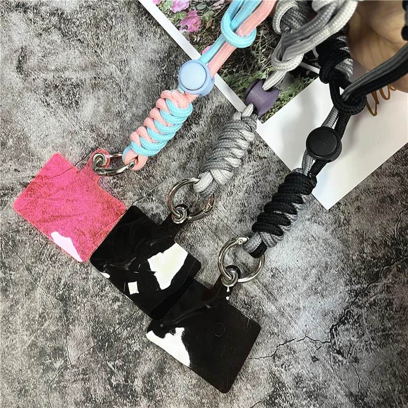 Adjustable Metal Phone Charm Wrist Strap with Keyring - Anti-Lost Smartphone Pendant