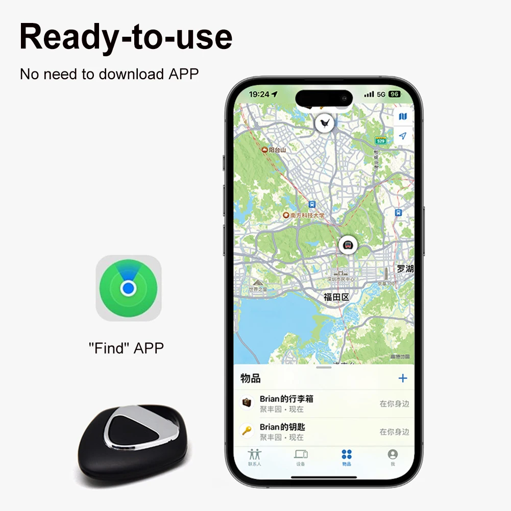 Anti Lost Reminder Bluetooth-Compatible with Apple Find My Item Finder Tracker Security Finder for Earbud Luggage MFi IOS