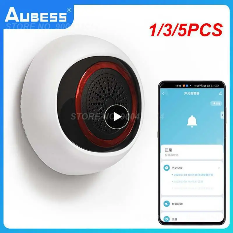 

1/3/5PCS Tuya Smart Sound And Light Sensor 100DB 2-in-1 Alarm Battery Usb Dual Power Smart Home Works With Smart Life