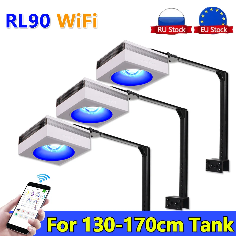 Popbloom-Wifi Marine Led Aquarium Lighting,Smart Saltwater Aquarium Led Lamp Per Coralli Di Barriera Corallina Da 130-170Cm, Luci Per Acquario, Lps,Sp