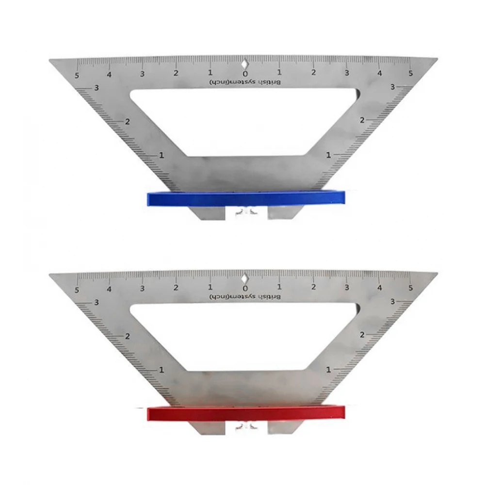 

Aluminum Alloy Stainless Steel Multifunction Marking Ruler 45 Degrees 90 Degrees Metric Inch Scale Triangle Ruler Measuring Tool