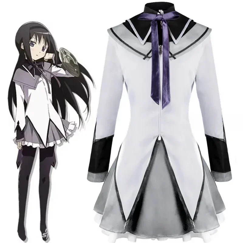 

Аниме Волшебная девушка Puella Magi Madoka Magica Homura Akemi Косплей Костюм искусственный парик носки для Mahou Shoujo комикс Con