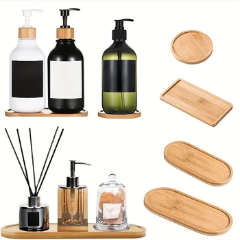 Supporto per lavabo con base rettangolare per pallet in legno, supporto per lavabo rotondo, piccolo telaio, vassoio in bambù impermeabile 1