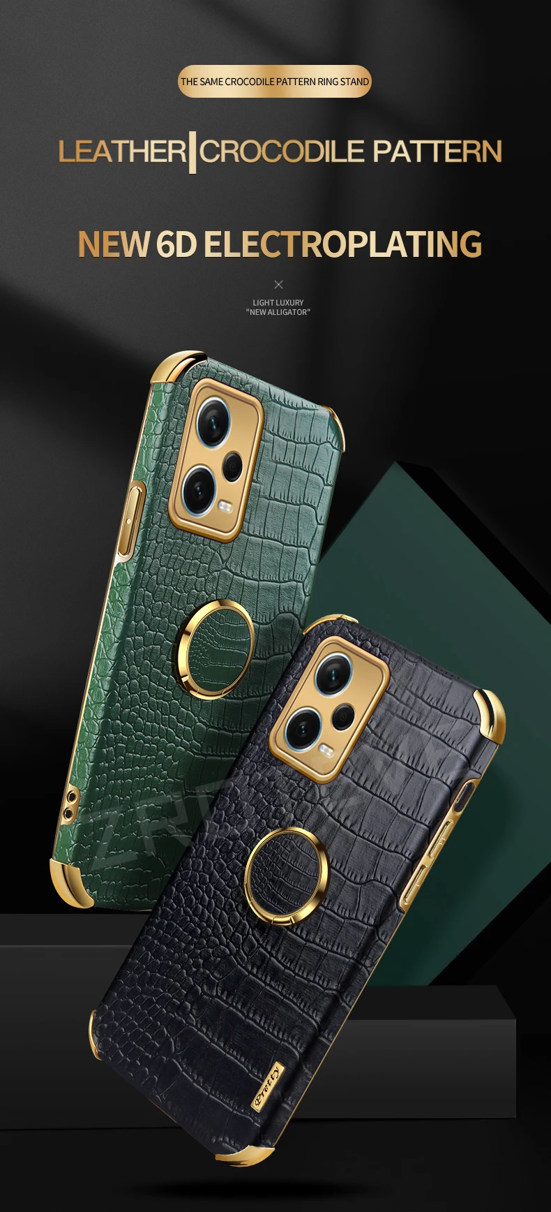 PocoX5 Fall Zroteve Überzug Silikon Krokodil Leder Abdeckung Für Xiaomi Poco X5 X4 Pro X3 NFC Xiomi Pocophone F3 F4 GT_voghion.com