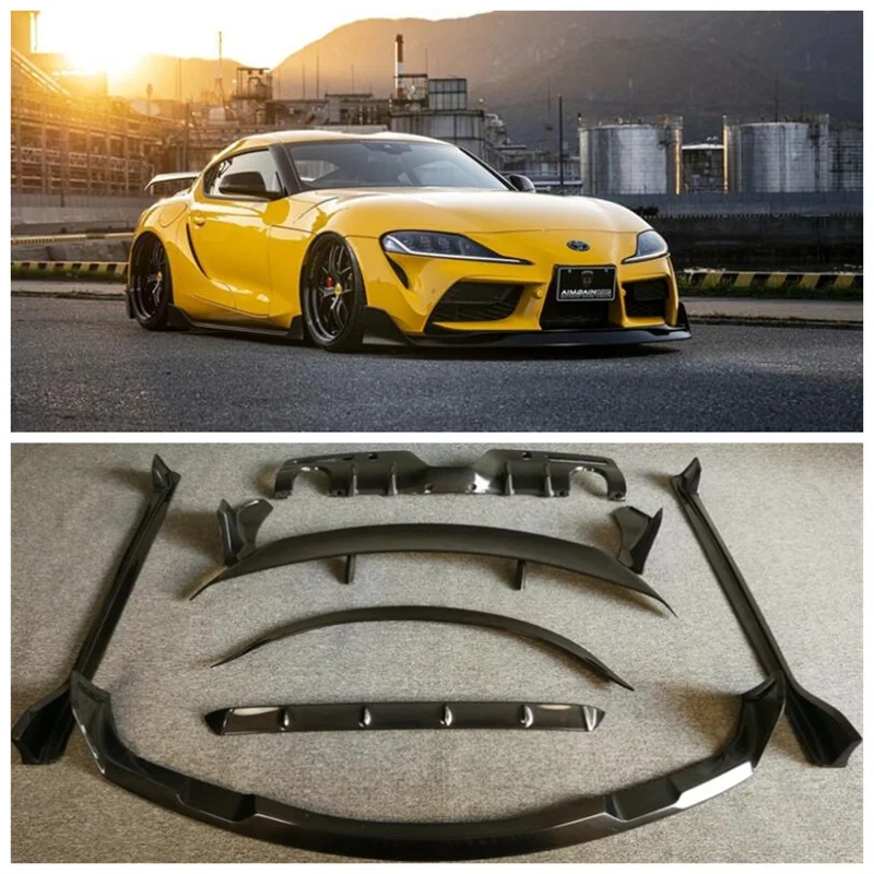 

For Toyota Supra A90 2020 2021 2022 2023 Carbon Fiber Bumper Front Lip Splitter Rear Diffuser Spoiler Side Skirt Protector