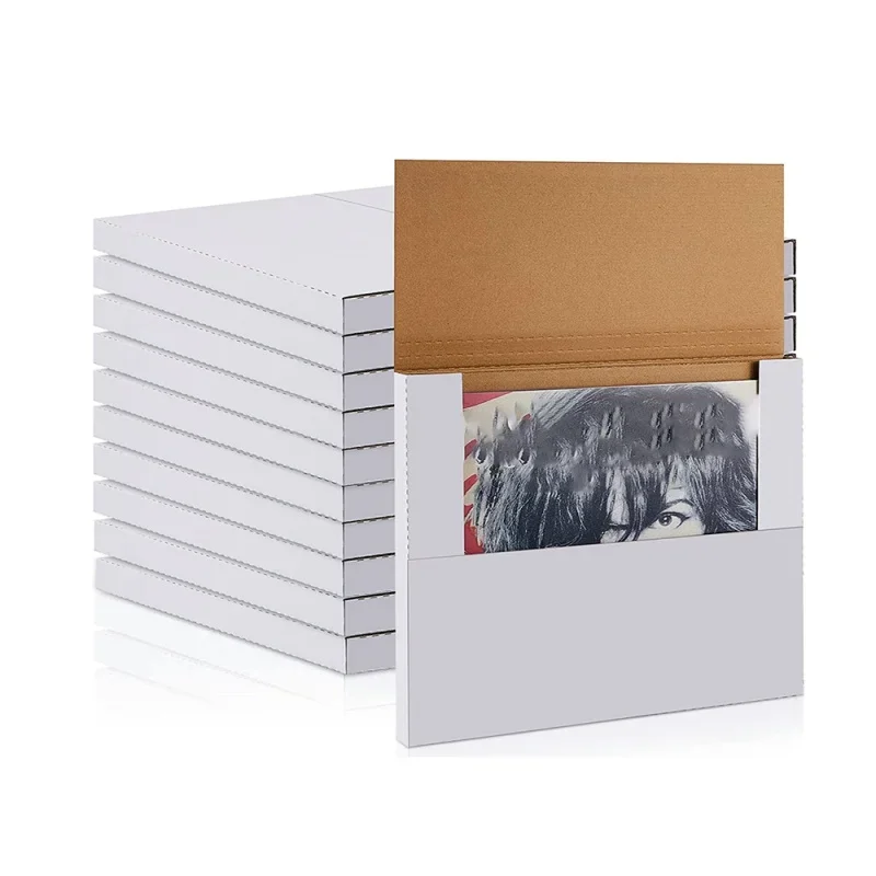 

Customized productCustom Logo Vinyl Record Mailers Boxes White Mailing Boxes Easy-Fold Album Cardboard Mailing Moving Boxes for