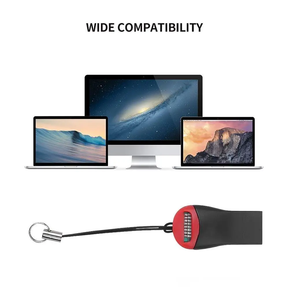 Memory card reader portable USB 2.0 TF flash memory micro SD/TF card reader adapter for laptop mini mobile phone