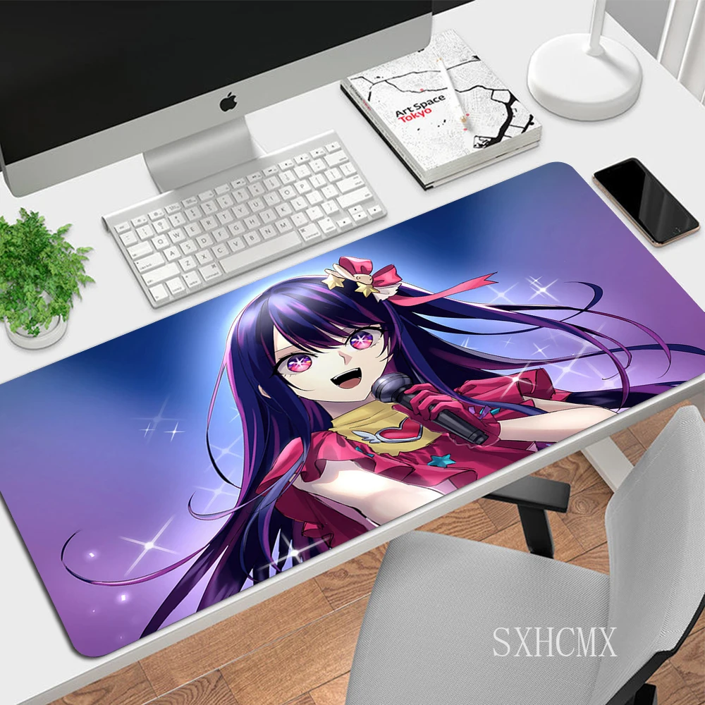 Oshi no ko Hoshino ai Grande Mouse Pad Gaming Kawaii Girl Desk Mat Tapete Gamer Mouse xl Mousepad para Laptop Acessórios para pc - Imagem 6