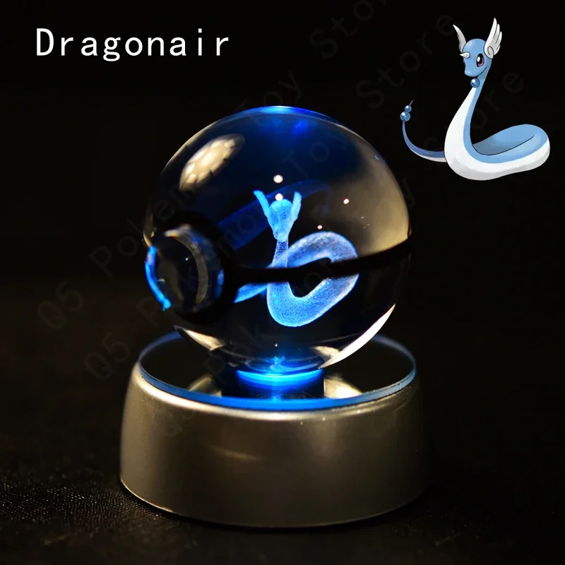 thumbnail image 1 of Bola de cristal de Pokémon 3D de 7 cm y 5 cm, Mewtwo, Pikachu, Gengar, bola de cristal de Pokémon, figura de Pokeball, luz nocturna, lámpara LED, base de regalo, 1 of 5