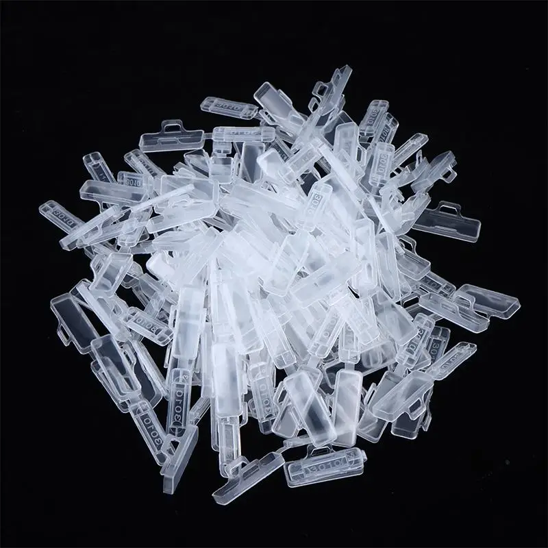 100pcs 케이블 라벨 태그 상자 투명 플라스틱 케이블 타이 마커 와이어 사인 이름 홀더 디스플레이 식별 씰 케이스