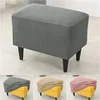 1PC Rectangle Ottoman Stool Covers Polar Fleece Stretch Elastic Footrest Cover Non-Slip Anti-Dust Footstool Slipcover Protector 1