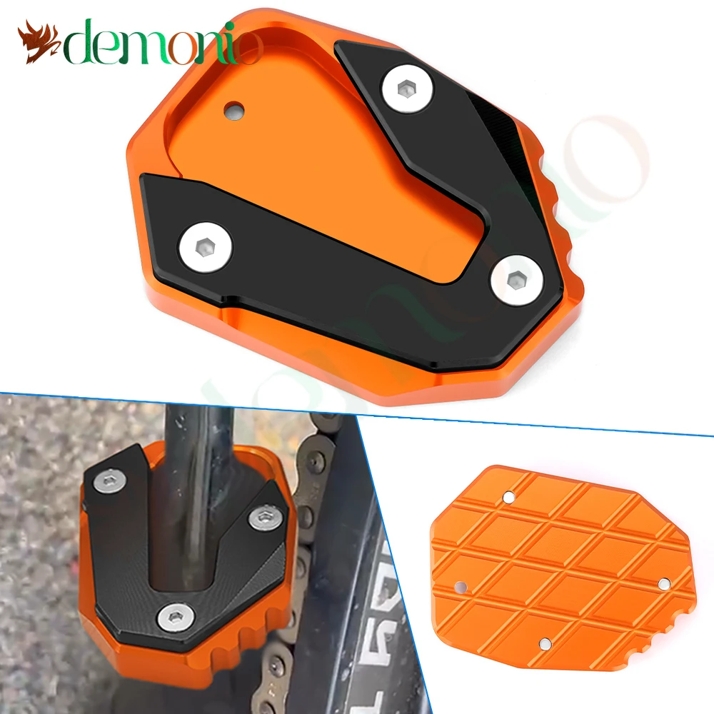 KTM DUKE 790 890Duke L 990 Duke 890 Duke GP용 오토바이 CNC 알루미늄 킥스탠드 확장 사이드 스탠드 플레이트 확대 패드