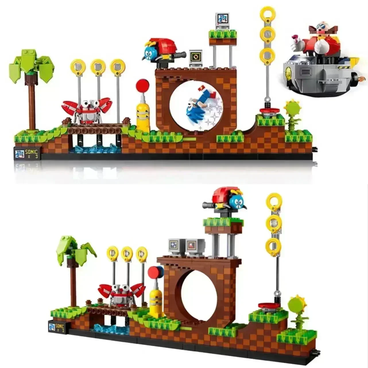 Building Block Toys Ideas 21331 1125pcs Sonic the Hedgehogs Pop Game Green Hill Zone Model Building Set Block Bricks Kits Toys For Children Gift