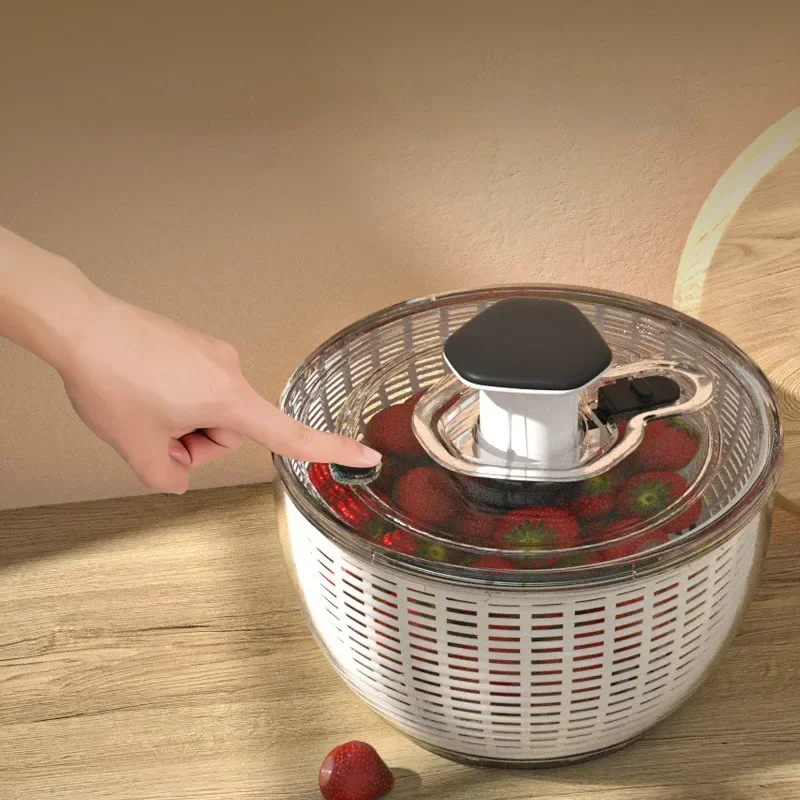 Multifunctional Vegetable Dehydrator Salad Spinner Lettuce Leaf Washer Dry and Wet Separation Draining Basket Kitchen Gadgets