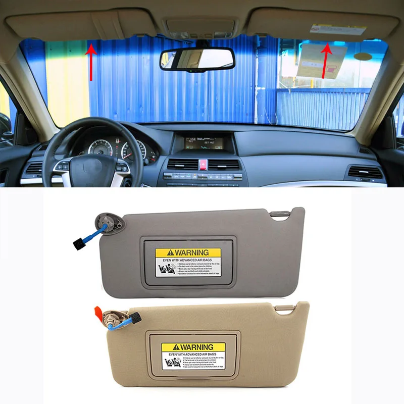 

For Honda Accord 2008 2009 2010 2011 2012 Car Interior Gray Beige Sun Visor With Vanity Mirror With Light Car Sunvisor