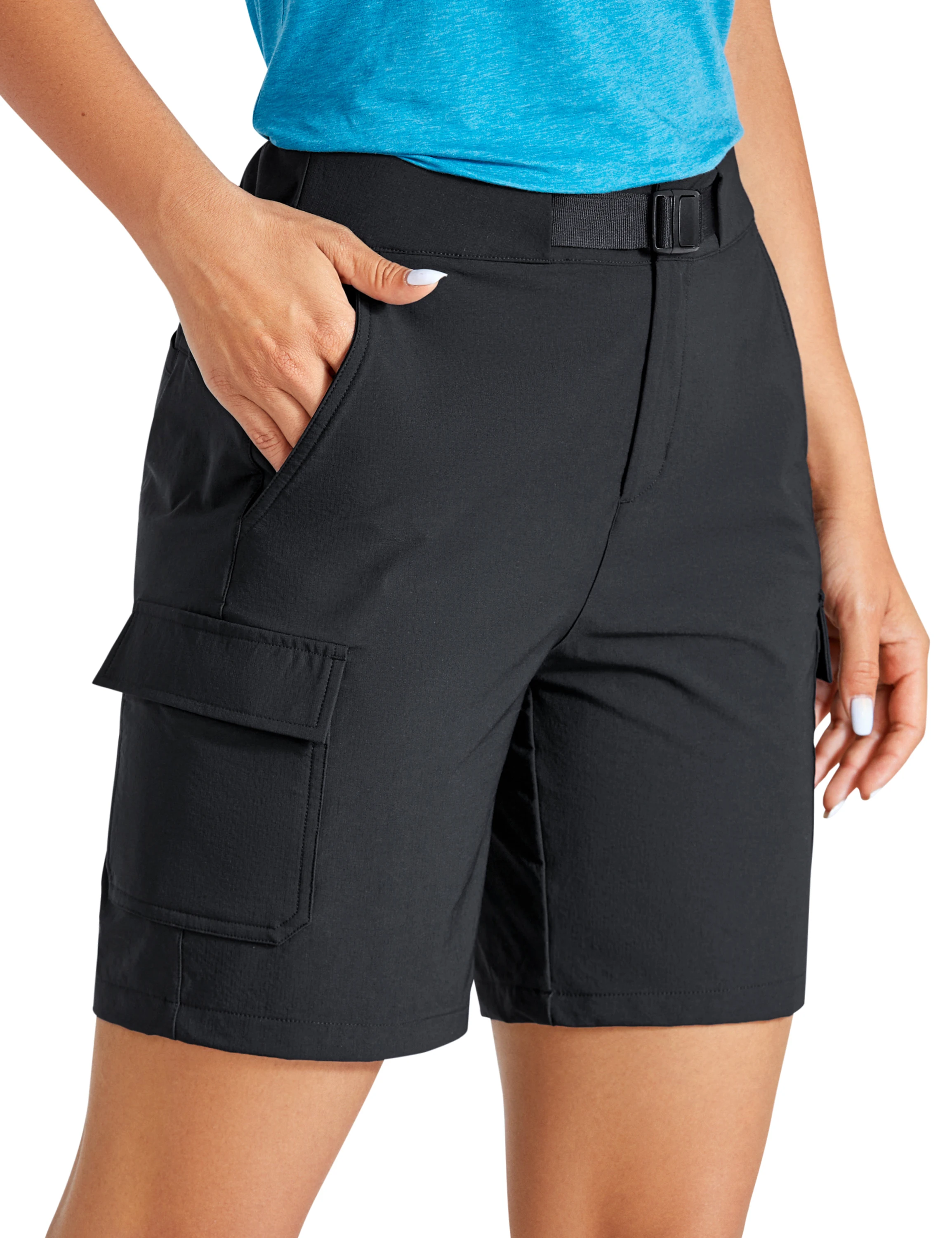 CRZ YOGA Stretch Hiking Pants Women - Waterproof UPF 50 Tactical Pants  Quick Dry Outdoor Fishing Travel Jogger Zipper Pockets