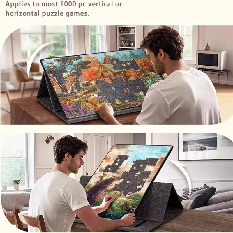 Portable Puzzle Table with Color Tray and Stand