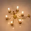 1:87 HO Scale Ceiling Light Miniature Kids Dollhouse LED Model Furniture Decor Toy Golden/Copper Chandelier Decor Accessories 3