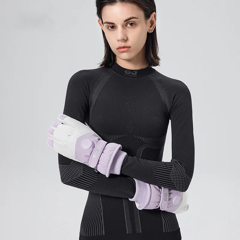 Guanti caldi da sci invernali per uomo e donna, per ciclismo all'aperto, touch screen con velluto spesso, freddi e antivento, guanti da bici elettrica_voghion.com