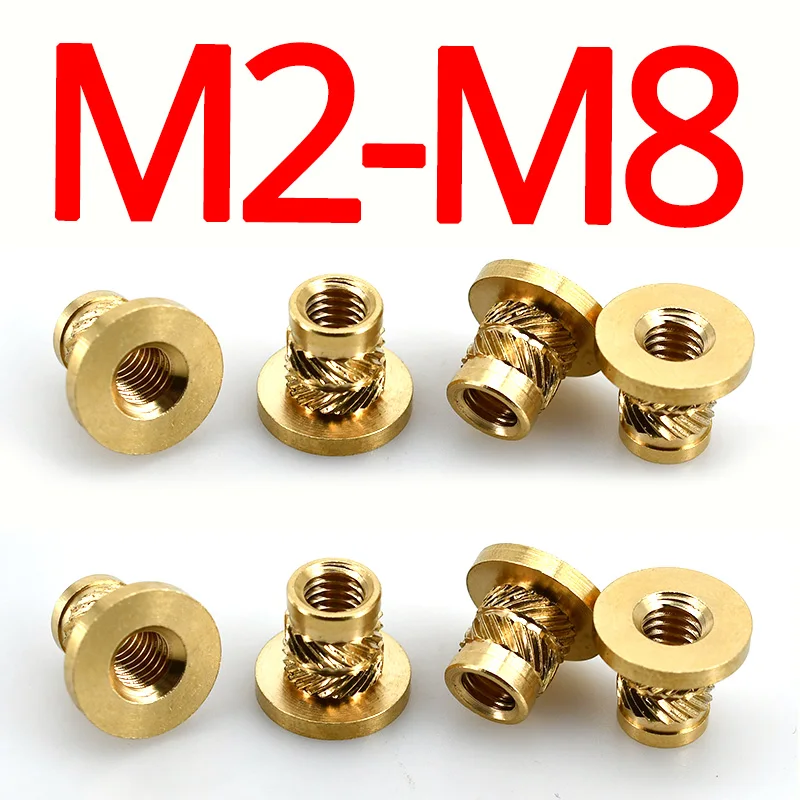 Фото Латунная термовставка M2 M3 M4 M5 M6 M8, Накатанная Фланцевая Медная гайка, впрыскиваемая Т-образная гайка для 3D-принтера №4