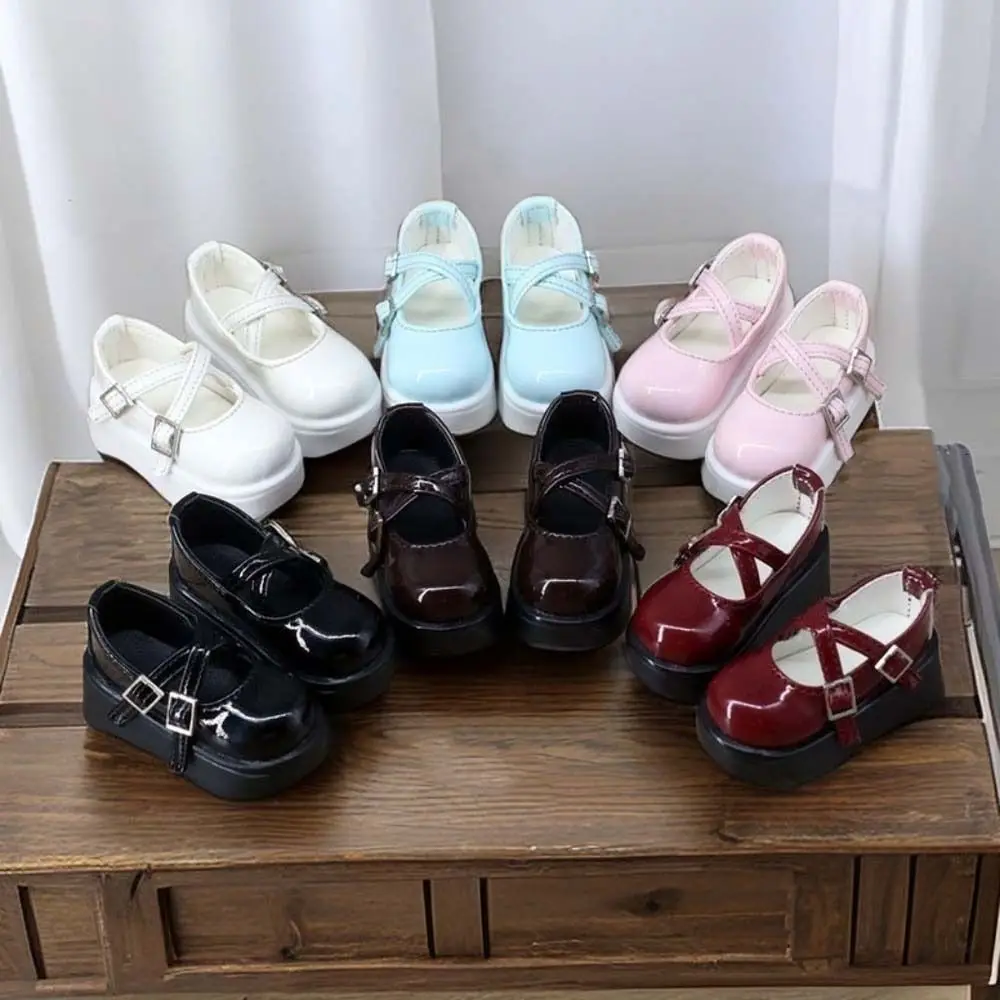 Dress Up 1/4 Dolls Shoes Mini Shoes Heightened Thick Sole Bjd Leather Shoes Casual Wear Handmade 45CM Doll Shoes Girls Gift