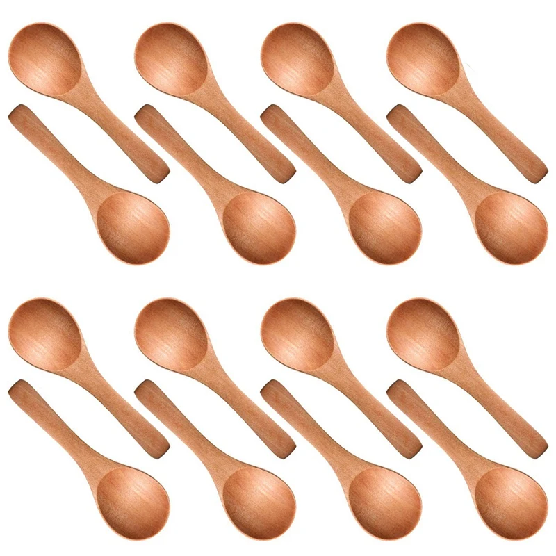 Small Wooden Spo On Tasting Spo On Condiments Salt Spoons For Kitchen