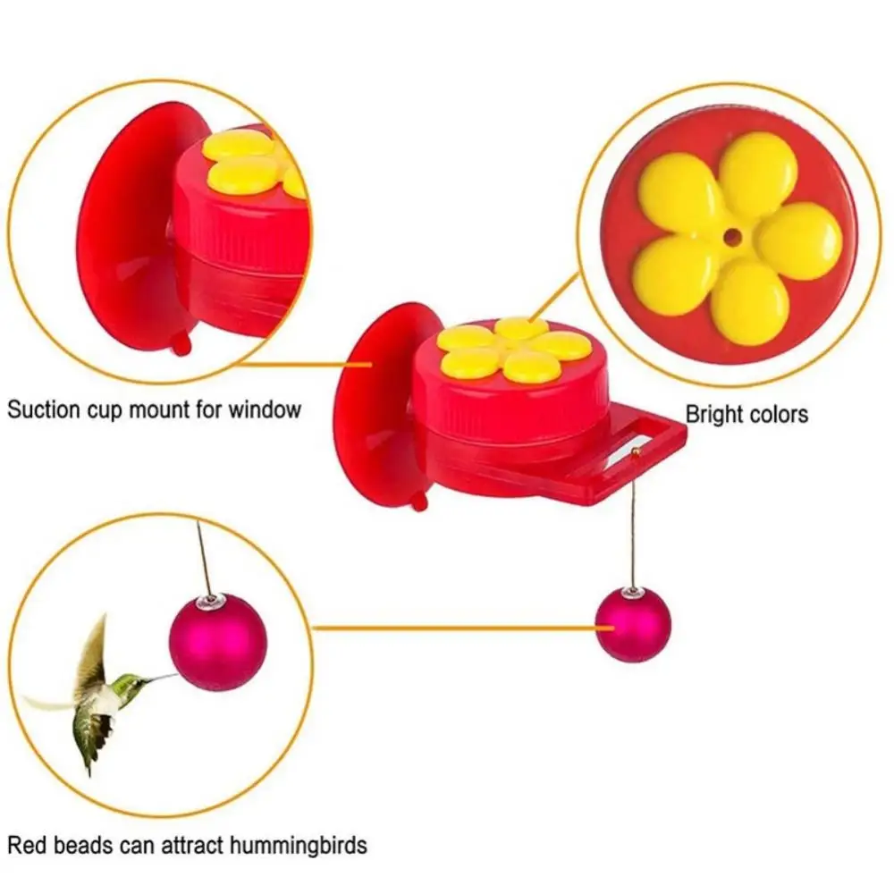 Bird Feeder Handheld Hummingbird Feeder With Suction Cup Outdoor Garden Window Hummingbird Drinker With Brush Bird Accessories bird food holder
