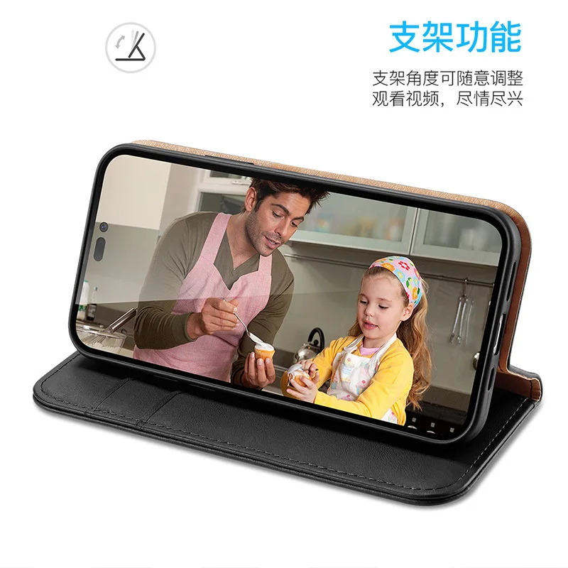 Hot Sales Dux Ducis Luxury Genuine Leather Wallet Case For Iphone 15 14 13 Iphone15 Pro Max Plus Vintage Card Flip Cover Bag