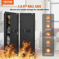 VEVOR 42.91" Tall Wall Gun Safe, 4-Tier Hidden Gun Safe with Keypad & Fingerprint,3 Removable Shelves & 6 Key Holders /LED Light 2