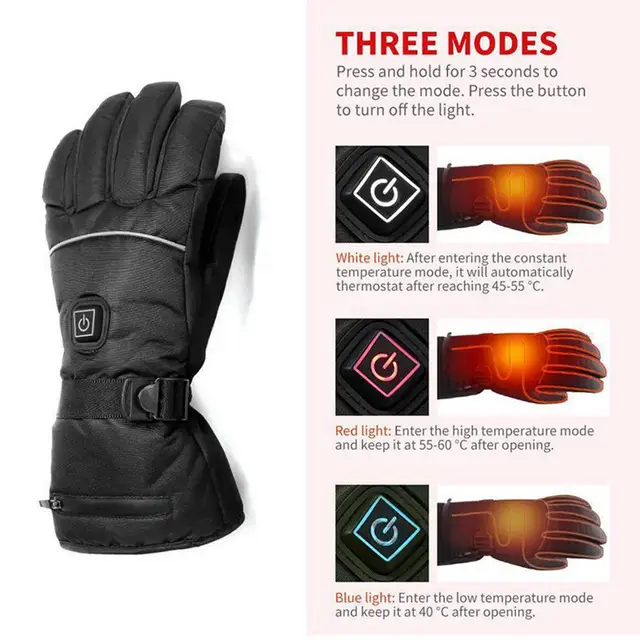 Guanti Riscaldati USB Con Batteria - Touchscreen, Impermeabili, Per Sport Invernali - Foto 5