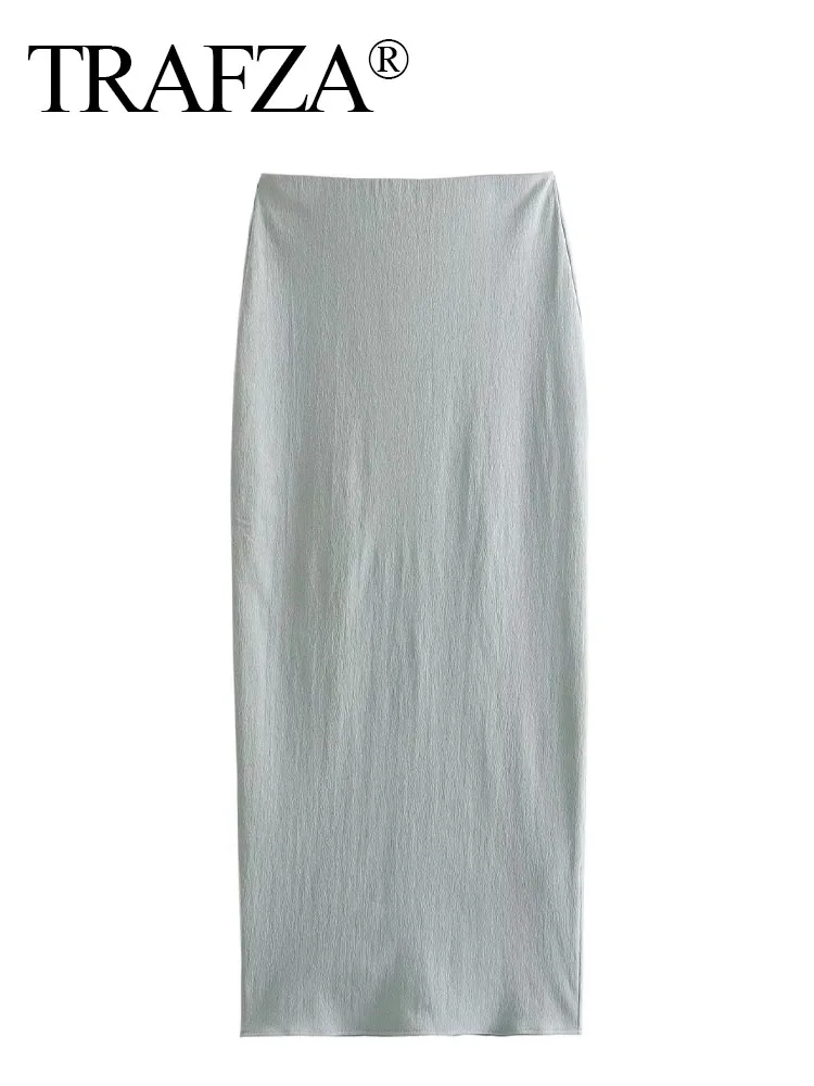 

Юбка женская прямая в винтажном стиле, однотонная, с разрезом на подоле