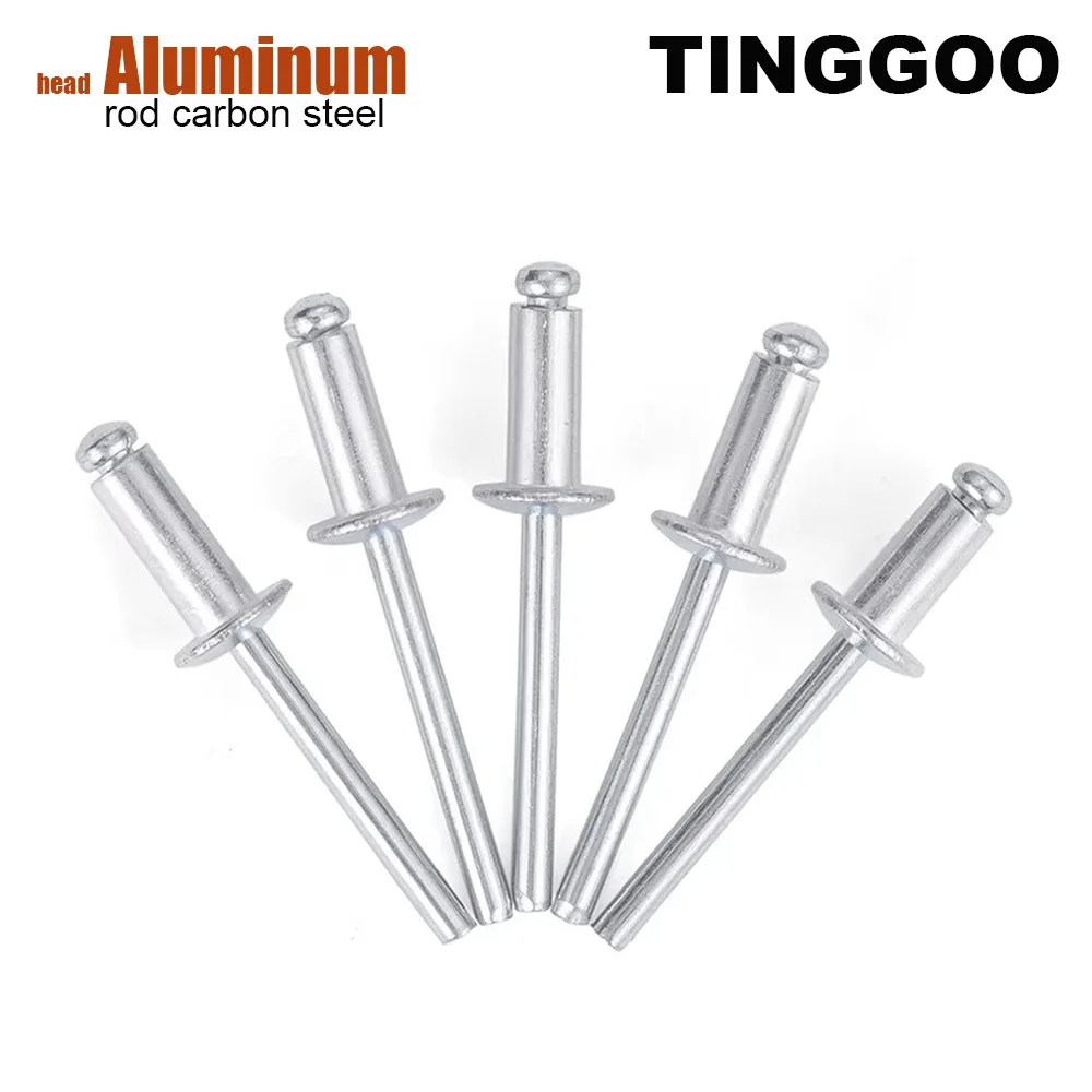 5/50ps M2 M2.4 M3 M3.2 M4 M5 M6 M6.4 GB12618 Aluminium Dome Round Pop Open Hollow Core Pulling Blind Dropper Self-plugging Rivet rivets and fasteners rivets and screws