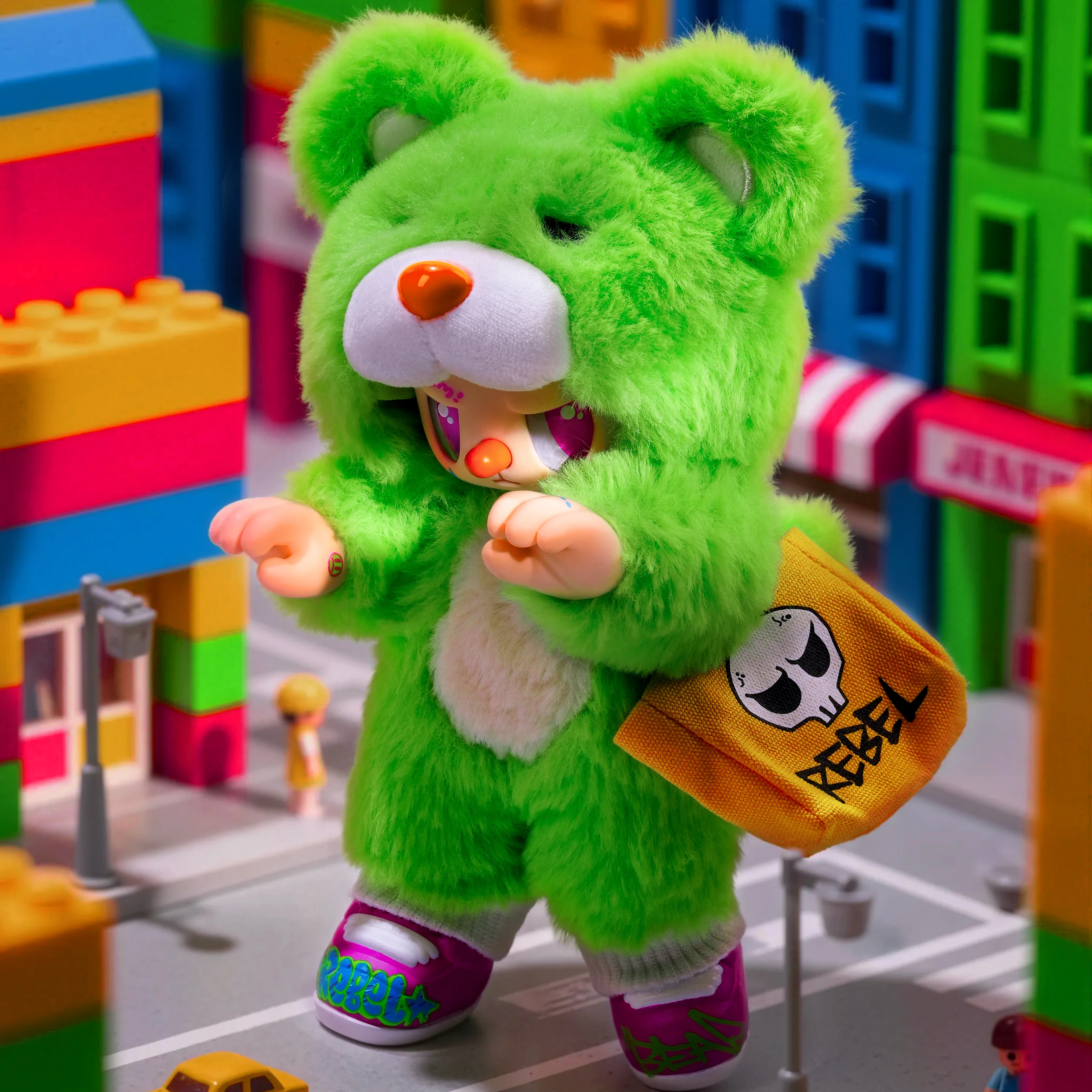 CHAOSWEET REBEL BEAR FIND A BAGシリーズぬいぐるみ Chaosweet Rebel Bear Satchel Movable Series Vinyl Joint Ornaments